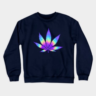 Super Holographic Pot Leaf yeah Crewneck Sweatshirt